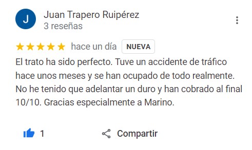 Opiniones abogados accidentes de tráfico Madrid
